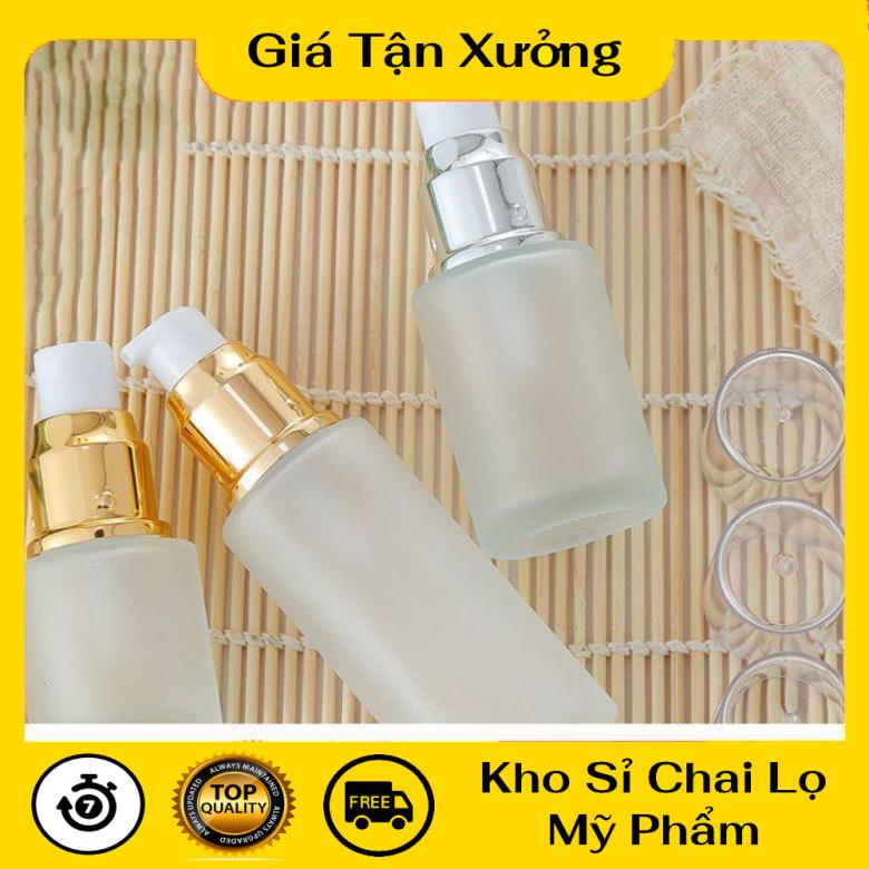 Chai Chiết Mĩ Phẩm ❤ TRÙM SỈ ❤ Lọ Thủy tinh mờ Vai ngang Xịt giọt 20ml,30ml,50ml đựng kem dưỡng da, sửa rửa mặt, serum