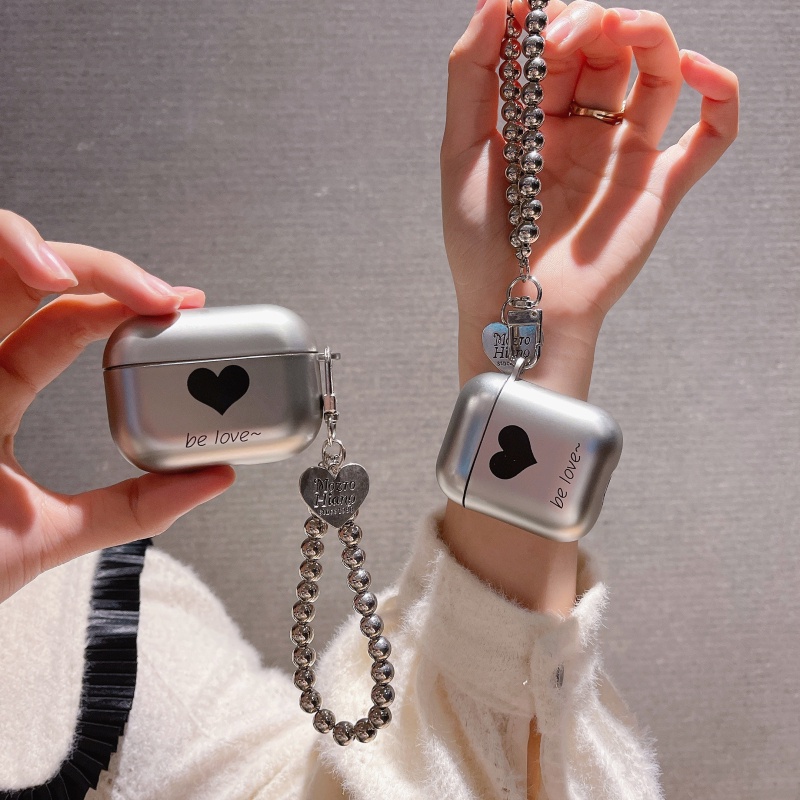 Vỏ Bảo Vệ Hộp Sạc Tai Nghe AirPods Pro 3 2 1 Mạ Điện Cứng Kèm Dây Đeo Tiện Dụng