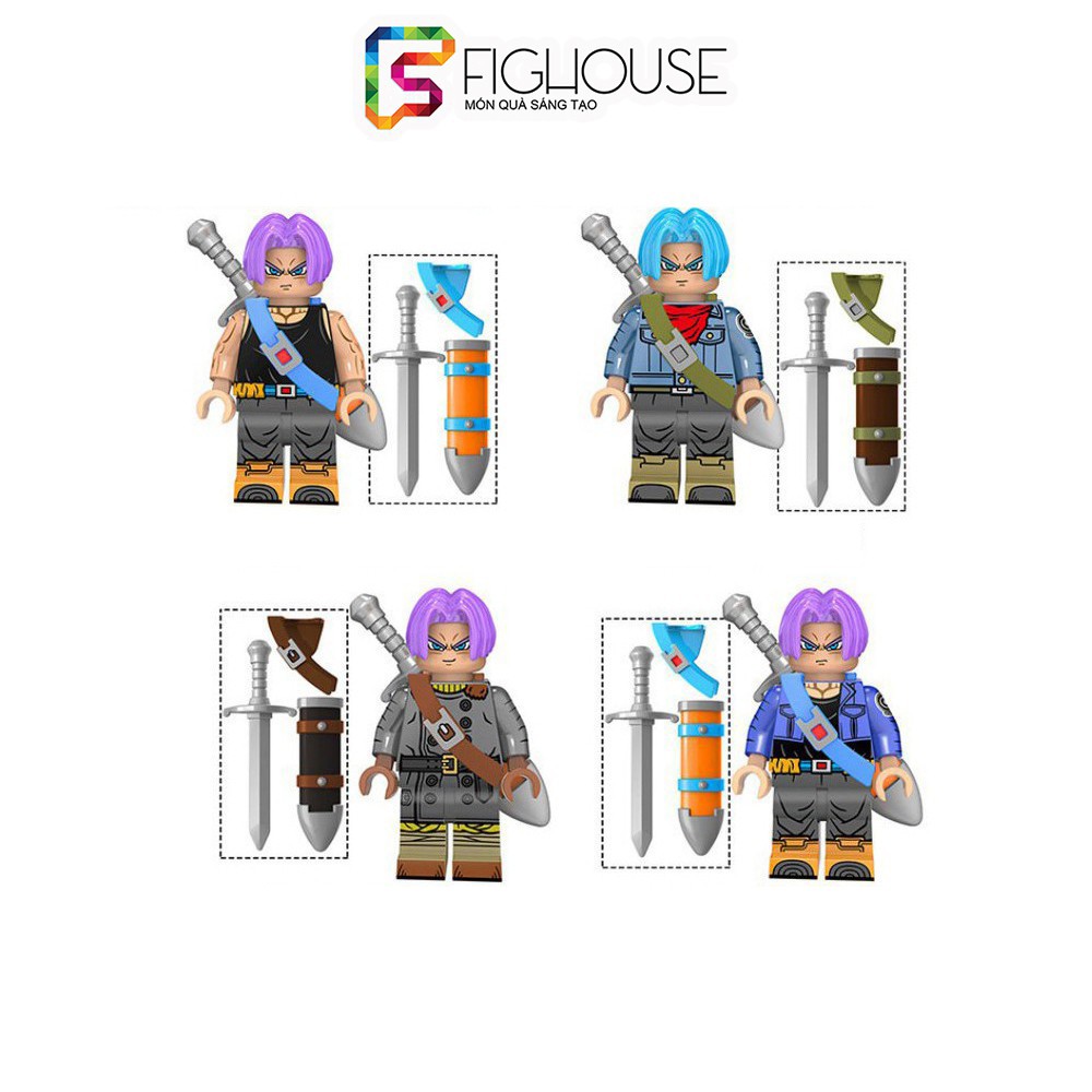 Combo 4 Minifigures Nhân Vật Trunks Trong Dragon Ball - Đồ Chơi Lắp Ráp non-lego Xếp Hình KT1020 [C19]