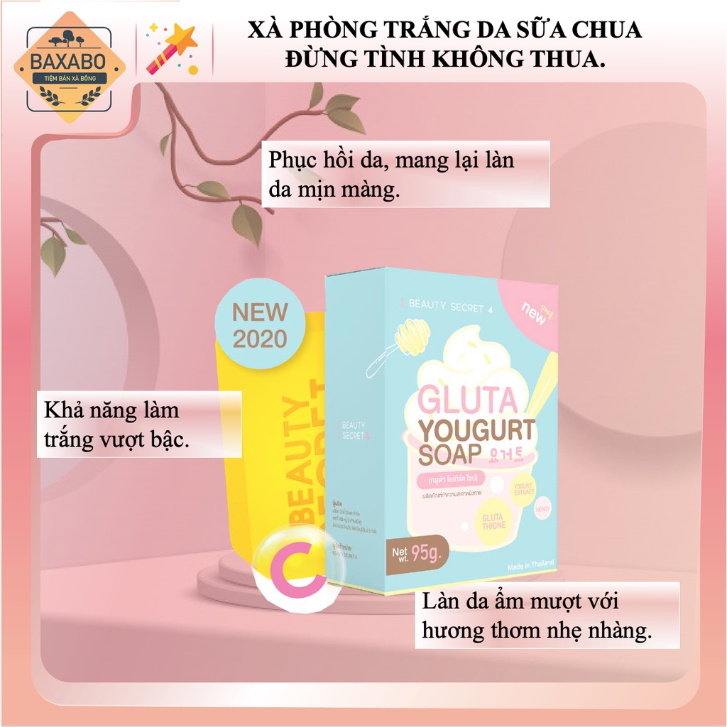 XÀ PHÒNG SỮA CHUA TRẮNG DA BEAUTY SECRET 4 - XÀ PHÒNG TRẮNG DA NỘI ĐỊA THÁI LAN 70GR - HÀNG CHÍNH HÃNG