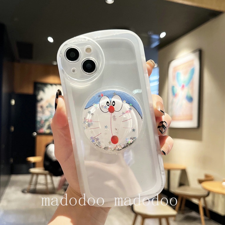 Clear Casing Samsung Galaxy A73 A13 A52 A52S A02S A03 A03S A50 A50S A30S 4G 5G Cute Gloomy Bear Sesame Street Doraemon Crayon Shin-chan Cartoon Quicksand Stand Phone Case NKS 12