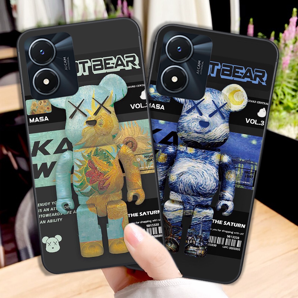 Ốp lưng Vivo Y02S - Vivo Y01 BEARBRICK kaws mới nhất siêu bền cực đjep