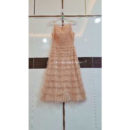 AMY STORE ⤑Váy dáng dài màu nude chấm bi dòng Limited ⇿〈Giá gốc 3.250〉