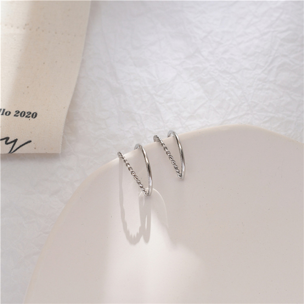 Bông tai hình chữ C S925 thời trang hàn quốc dành cho nữ  Yanqueens Đồ trang sức Quà tặng