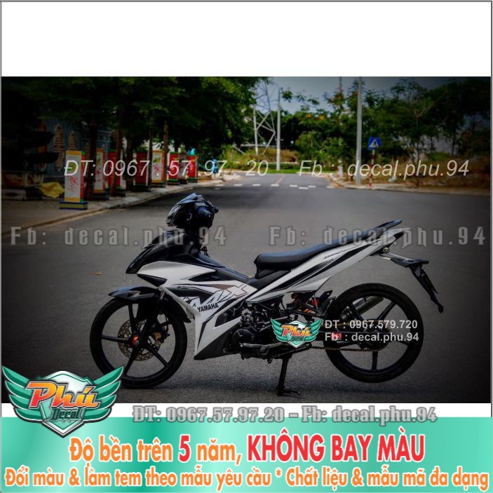 Tem rời Exciter 150 Mx trắng đen kiểng (H)