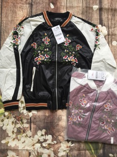 [Tặng Mã 70K – Hàng Chính Hãng] Áo bomber lụa thêu 2 lớp (CÓ ẢNH THẬT)