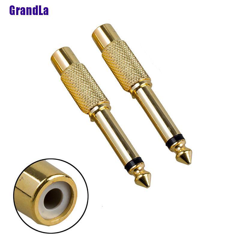 Bộ 2 Đầu Chuyển Đổi Âm Thanh 6.35mm 1 / 4 &quot;Mono Male Sang Rca Female