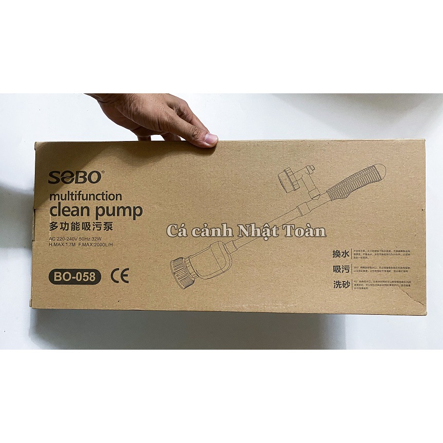 MÁY HÚT VỆ SINH HỒ CÁ TÍCH HỢP ĐẦU BƠM RẤT SẠCH SOBO BO-058