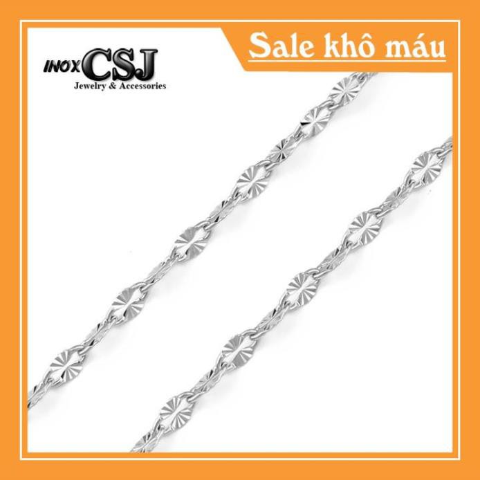 [ Siêu SALE ] DÂY CHUYỀN LÁ ME INOX CHẠM CHIẾU CỰC SÁNG D036 - đẹp, không đen - chuẩn thời trang