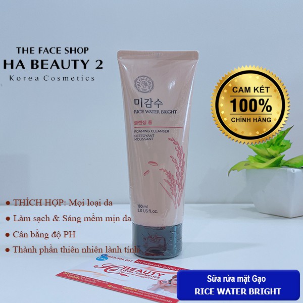 (AUTH) Sửa Rửa Mặt Gạo - Rice Water Bright Cleansing Foam The Face Shop