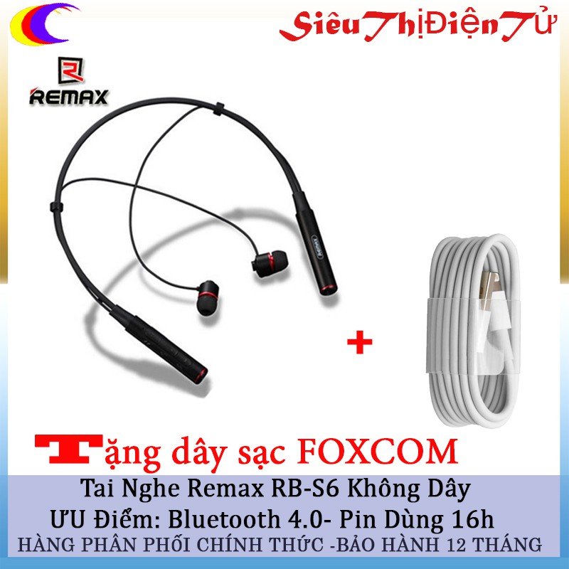 TAI NGHE REMAX RB S6 TAI NGHE BLUETOOTH V4.1 CHO ÂM THANH TAI NGHE HAY TAI NGHE CÓ MIC