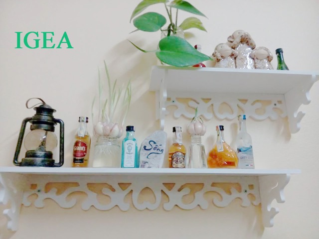 combo 2 Kệ treo tường hoa văn trang trí phòng khách IG340