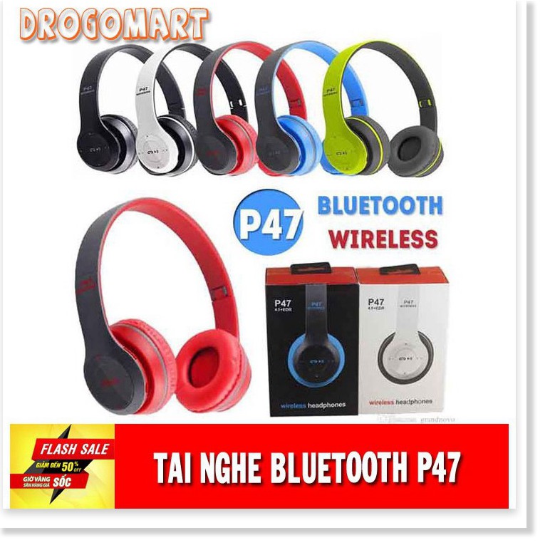 ✔️✔️✔️ Tai nghe chụp tai cao cấp có khe thẻ nhớ Bluetooth P47 Âm thanh đỉnh cao Bảo Hành 6 tháng