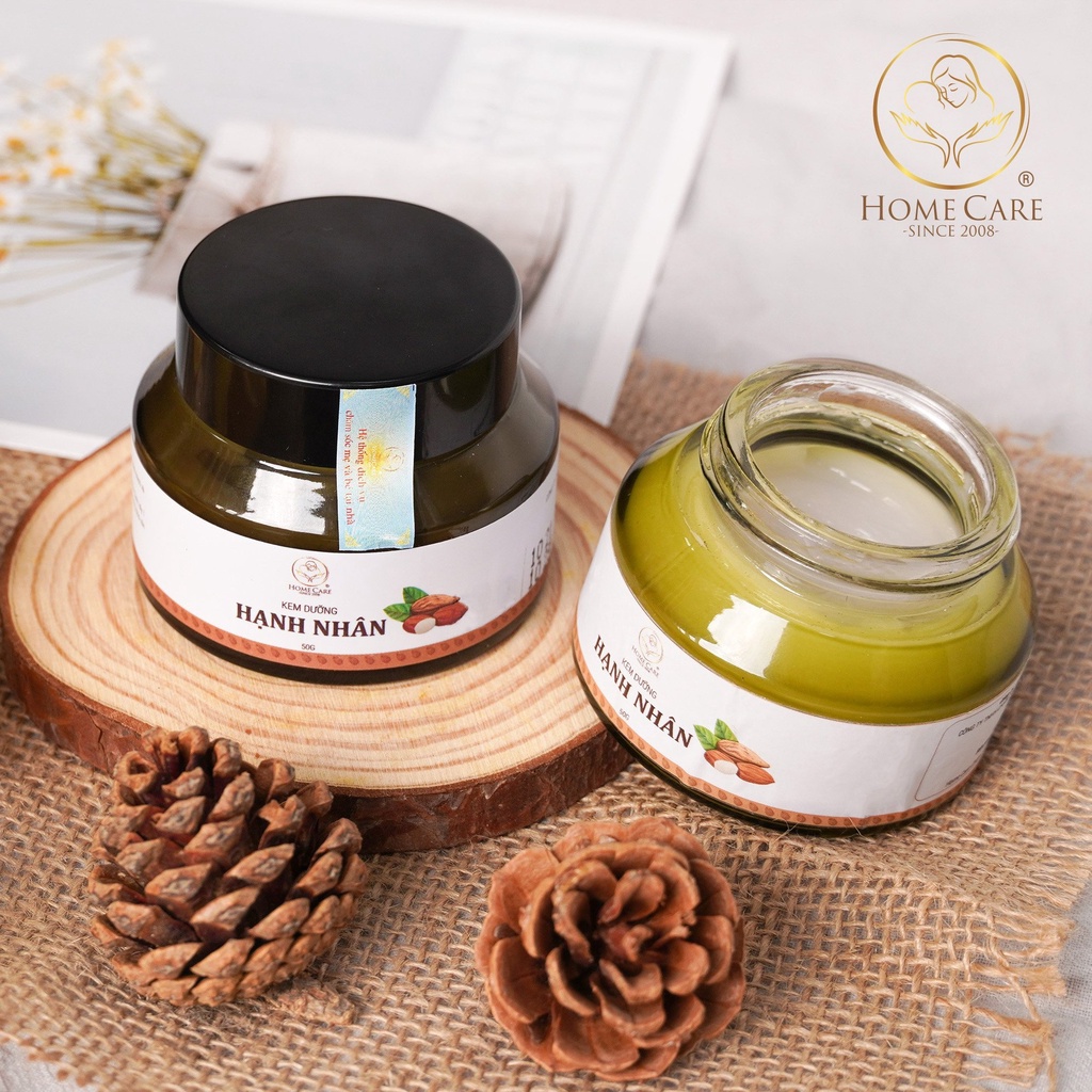 Kem dưỡng ẩm da mặt hạnh nhân Home Care thành phần tự nhiên làm sáng cấp ẩm căng bóng da hũ 50g