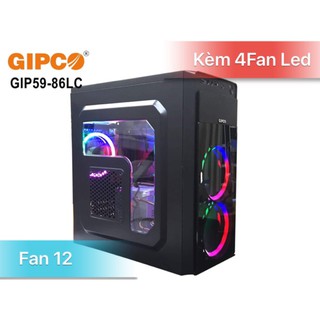 Vỏ Case Game GIPCO kèm 4Fan Led- Sơn Tĩnh Điện 2 Mặt ( giá rẻ )