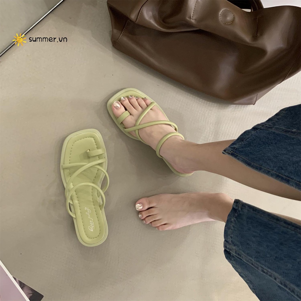 Dép Sandal Hở Ngón Gót Dày Phong Cách Hàn Quốc Thời Trang Mùa Hè Hàng Mới 2022 Dành Cho Bạn Nữ