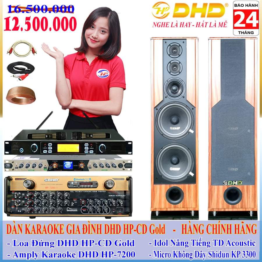 DÀN KARAOKE DHD HP-980 GOLD AMPLY+MIC+BXL