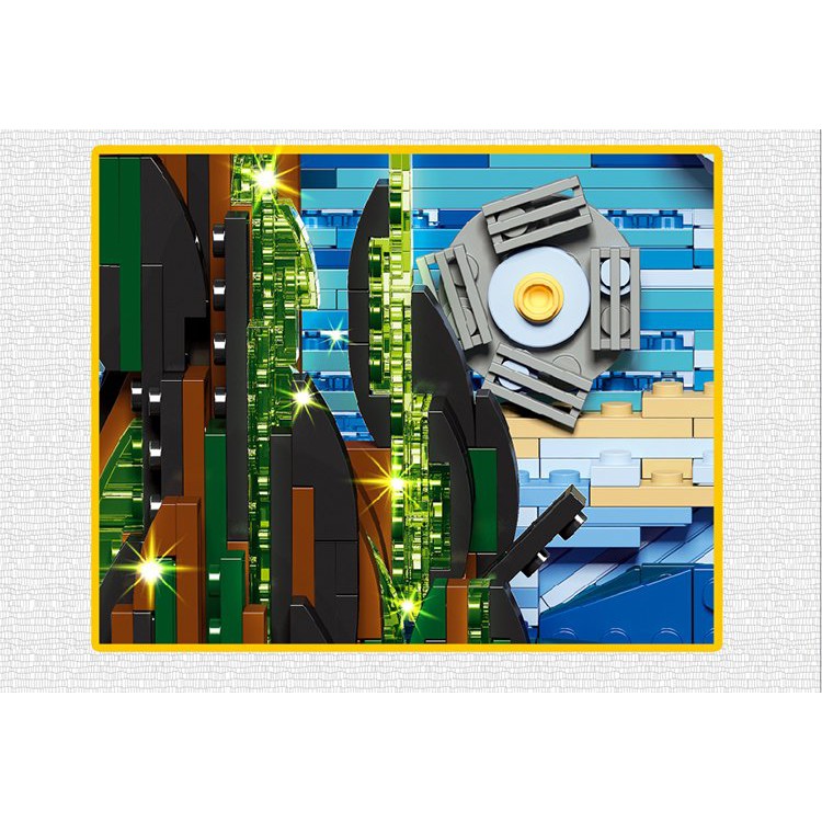Lắp ráp Starry Van Gogh Pixel Painting World Masterpiece DK3001 Bầu trời đầy sao của Van Gogh có đèn led