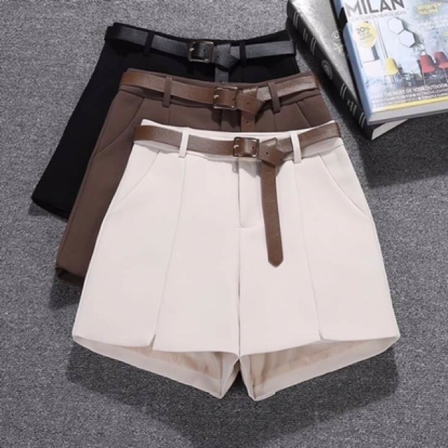 Quần shorts kèm đai lưng