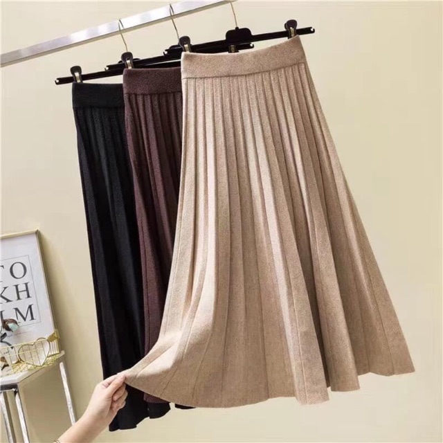 Chân váy len xoè dài QC loại 1 dày đẹp