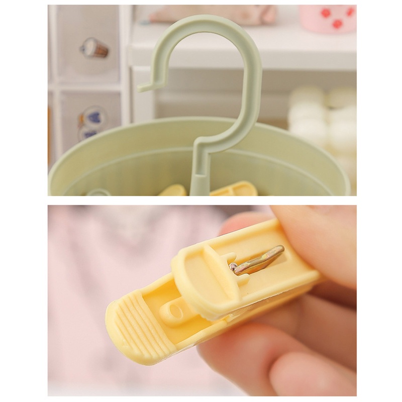 Set 24 Kẹp Nhựa Phơi Quần Áo Nhiều Màu Siêu Bền Kèm Hộp Đựng