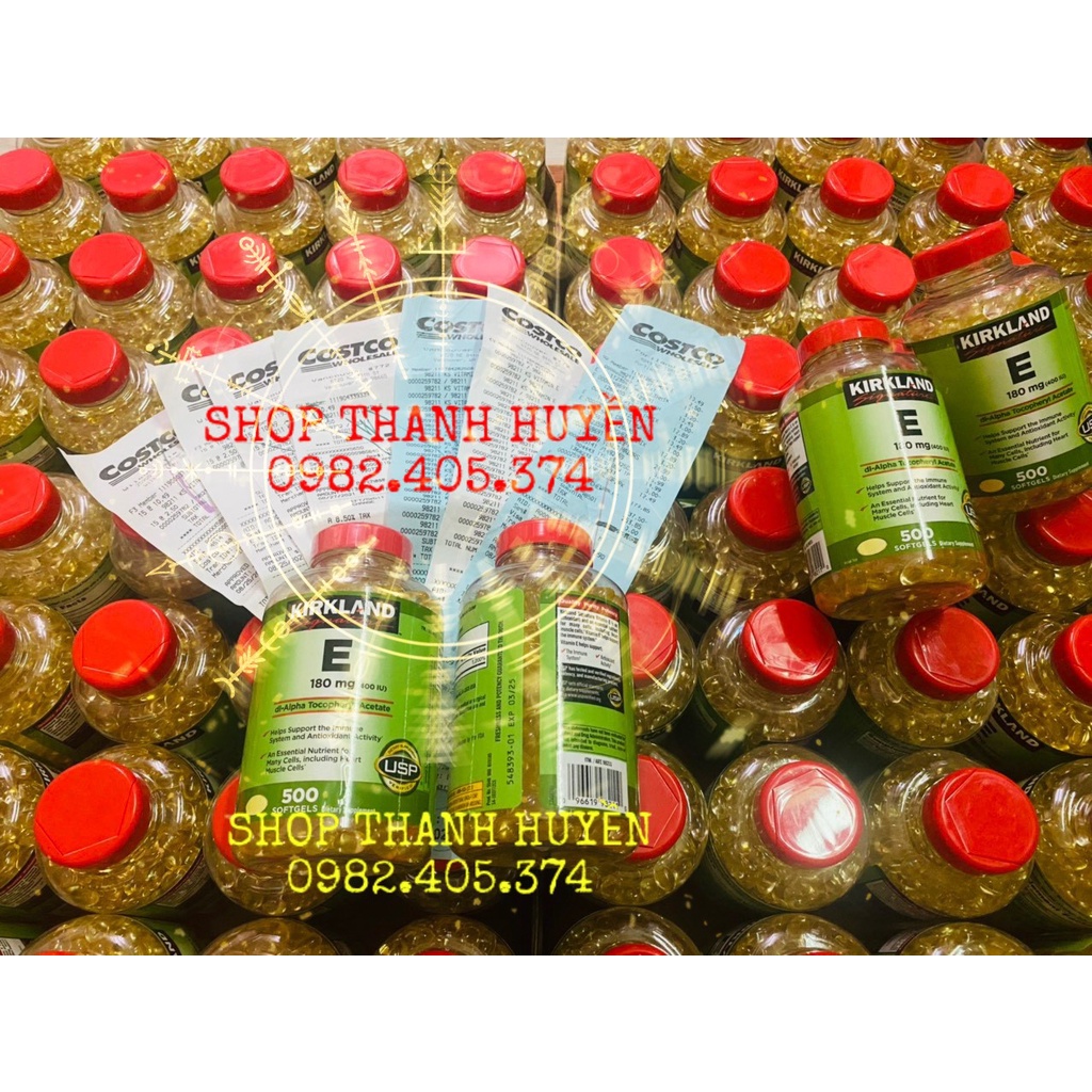 Viên uống bổ sung Vitamin E 400IU của Kirkland Signature 500 viên (hộp)