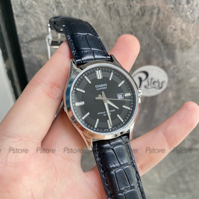 Đồng hồ nam Casio MTS-100L-1 da đen
