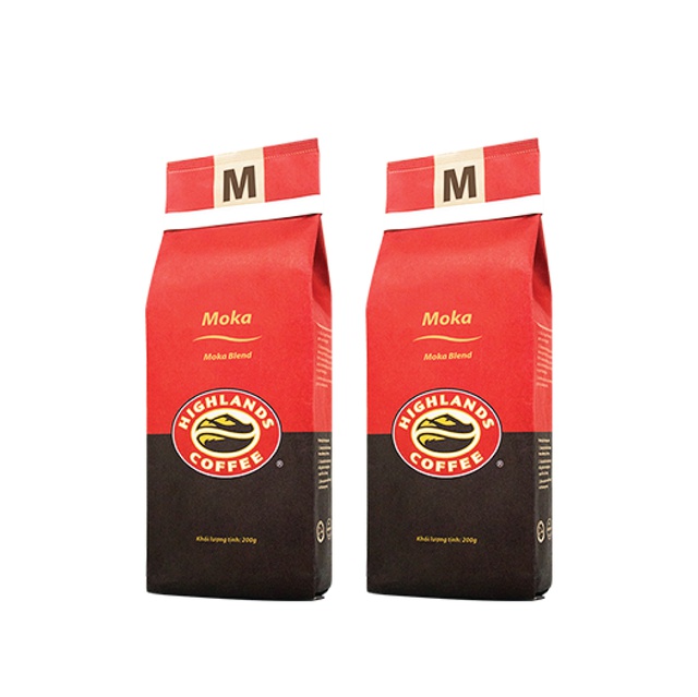 Combo 2 gói Cà phê rang xay Moka Highlands Coffee 200g/gói