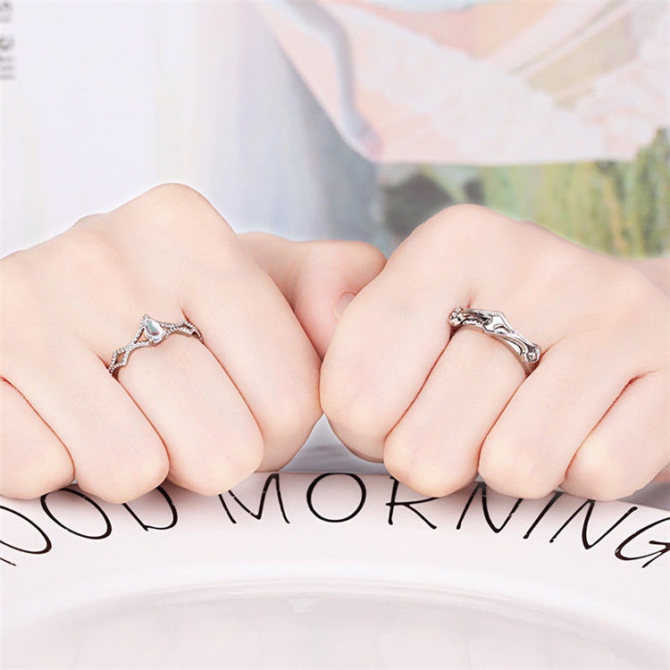 Nhẫn Bạc 925 Kiểu Công Chúa Và Hiệp Sĩ Dành Cho Cặp Đôi