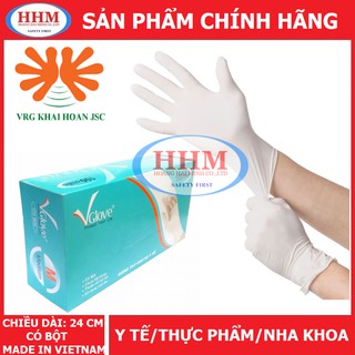 Găng tay y tế VGLOVE – có bột, dày 24 cm