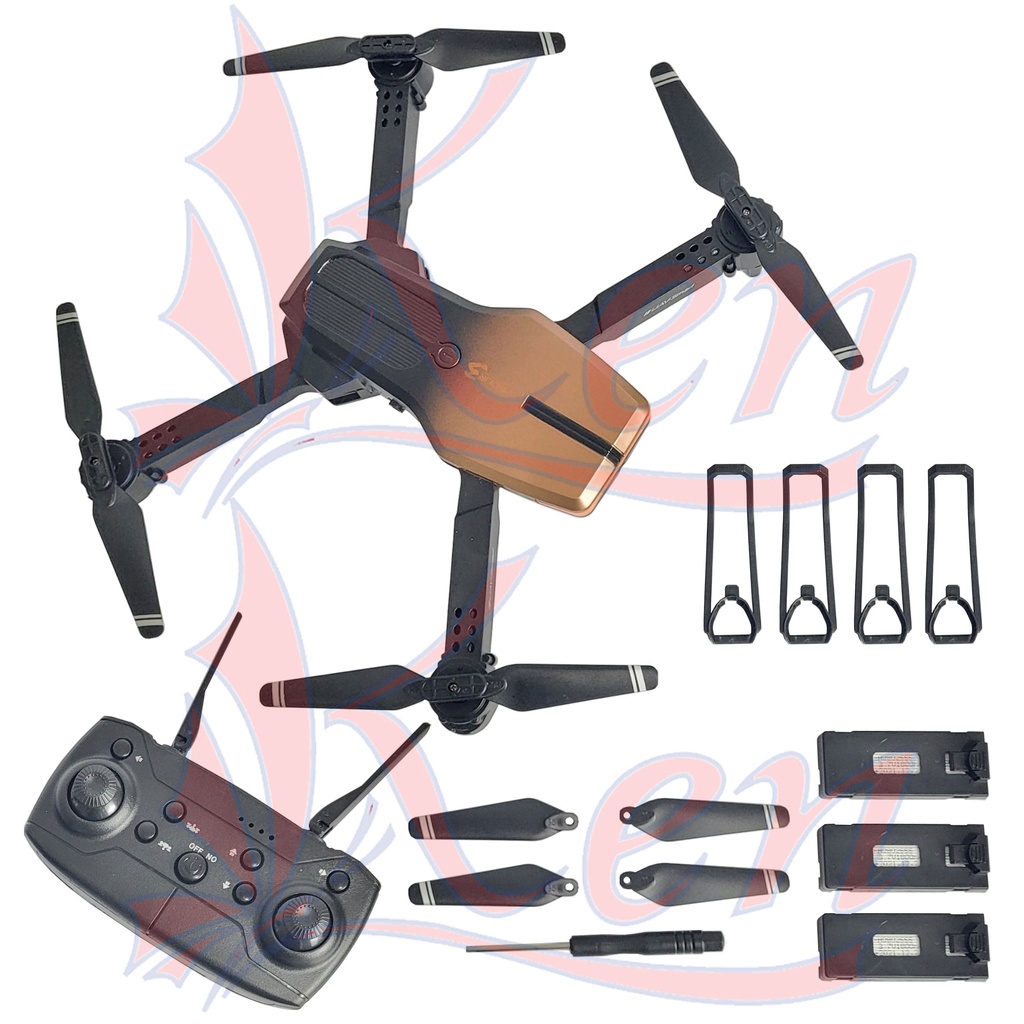 Drone mini camera bảo hành 24 tháng, Máy bay flycam siêu nhỏ điều khiển từ xa 4 cánh, bộ 3 pin thời gian bay 45 phút
