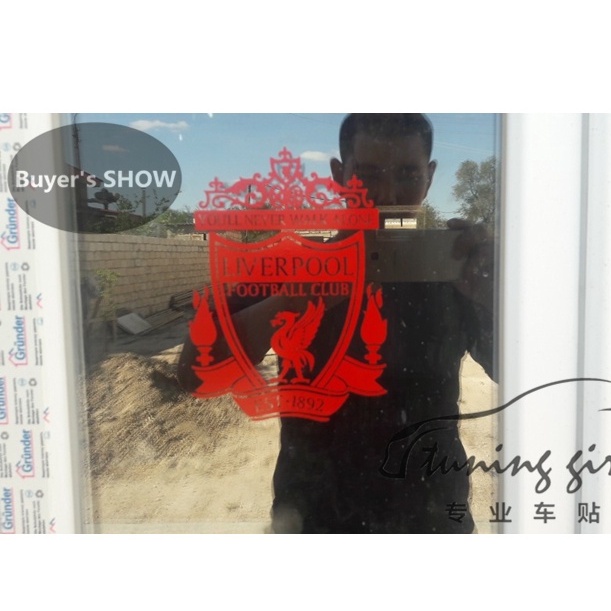 Miếng Dán Phản Quang Hình Liverpool Trang Trí Kính Chắn Gió Xe Hơi / Xe Máy / Laptop