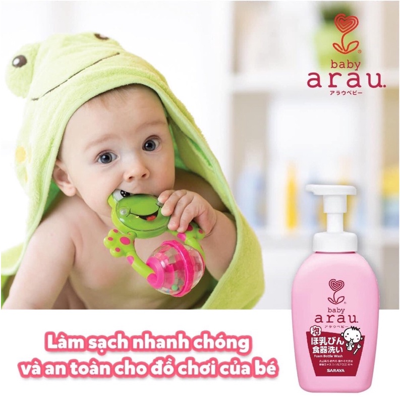 Nước rửa bình arau túi nước rửa bình sữa không mùi cho trẻ sơ sinh arau baby nhật bản an toàn cho bé dạng túi 450ml