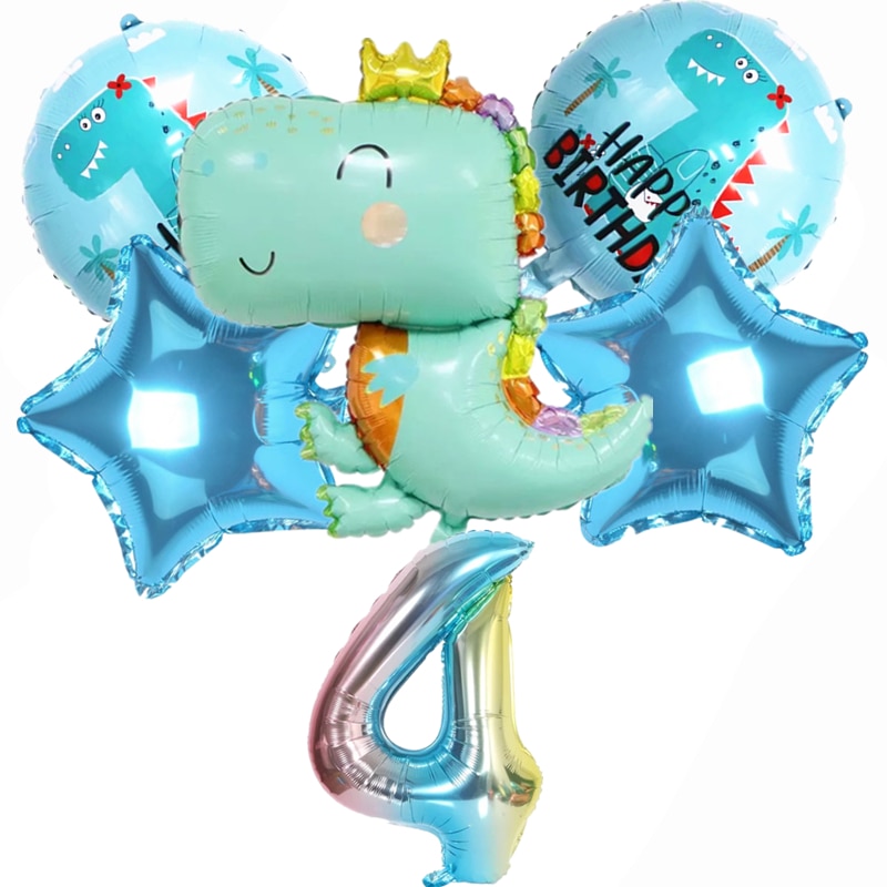 Set 6 Bong Bóng Lá Nhôm Hình Động Vật Hoạt Hình Dễ Thương Trang Trí Tiệc Sinh Nhật Cho Bé