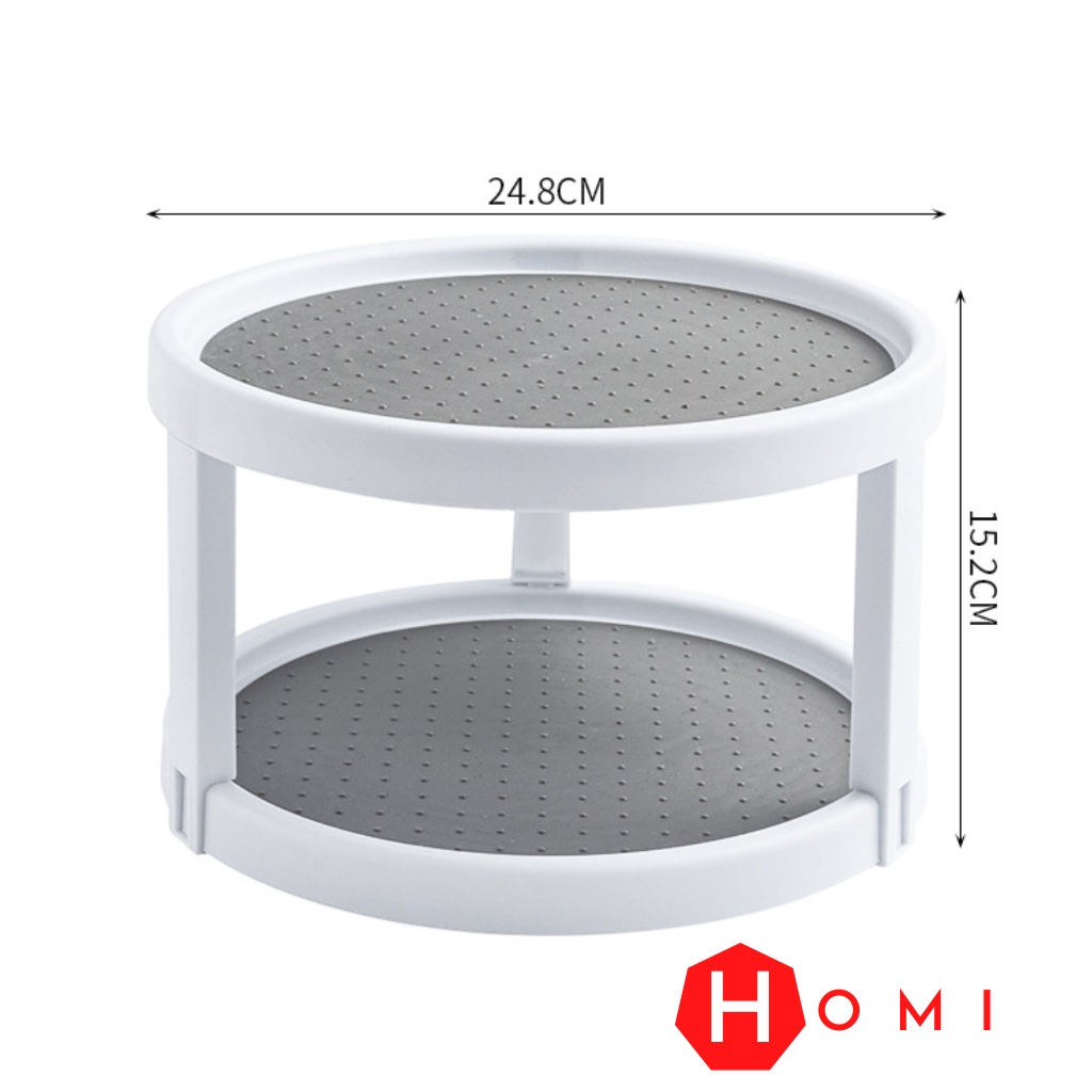 Kệ đựng gia vị 2 Tầng [LOẠI 1], Khay Xoay 360 Tiết Kiệm Không Gian, Khay Đựng Mỹ Phẩm, Hũ Gia Vị, Lọ Gia Vị - Dhomi
