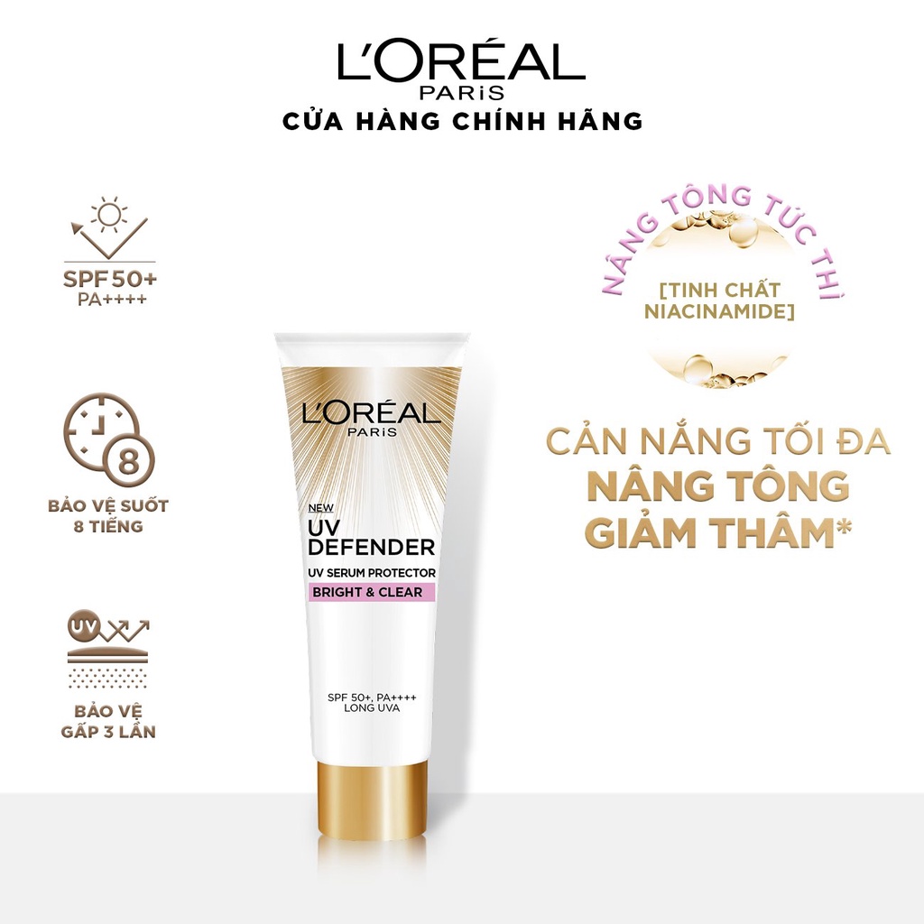 Kem Chống Nắng L'Oreal UV Defender Bright &amp; Clear SPF 50 15ml