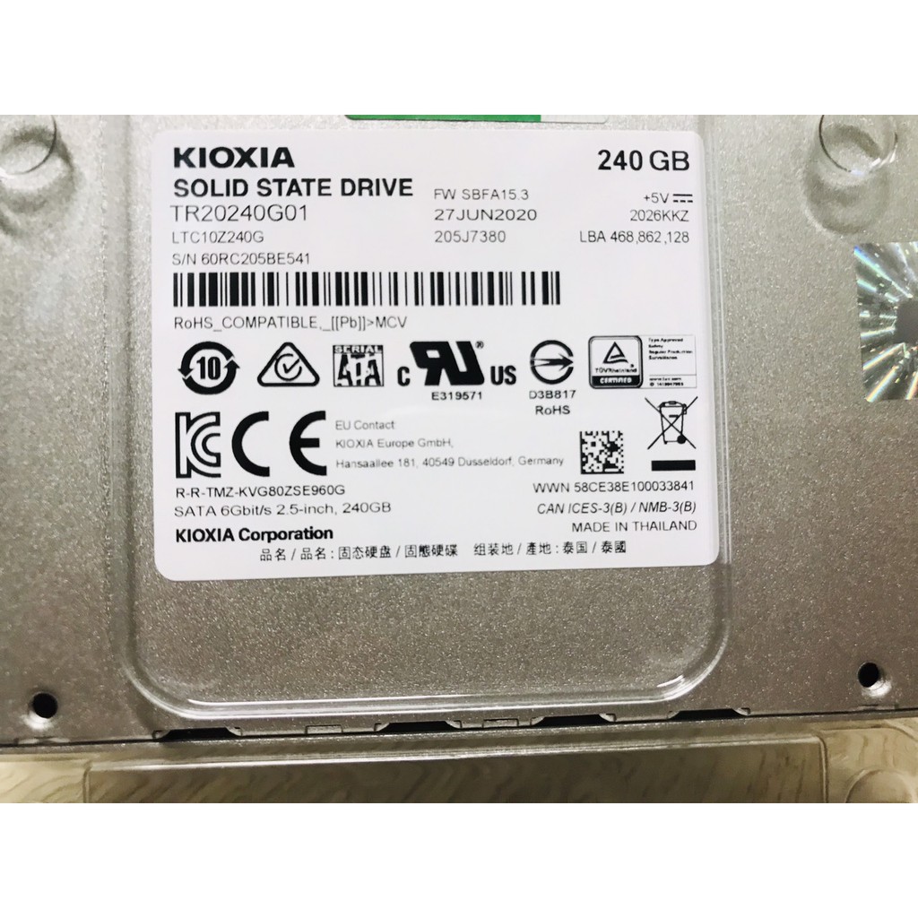 Ổ cứng SSD Kioxia EXCERIA 240GB SATA3 2.5 inch LTC10Z240G | BigBuy360 - bigbuy360.vn