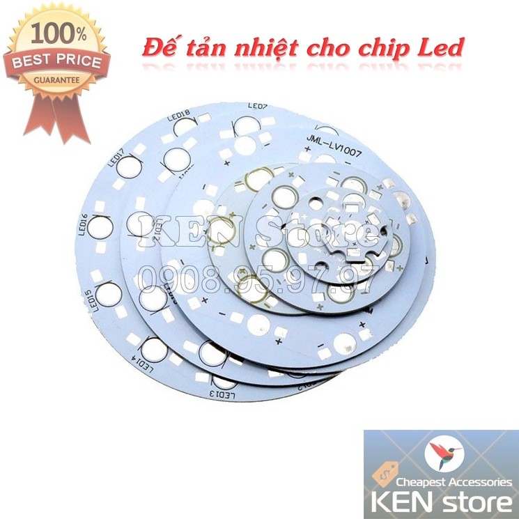 Đế tản nhiệt, pcb gắn chip led luxeon 1W - 18W