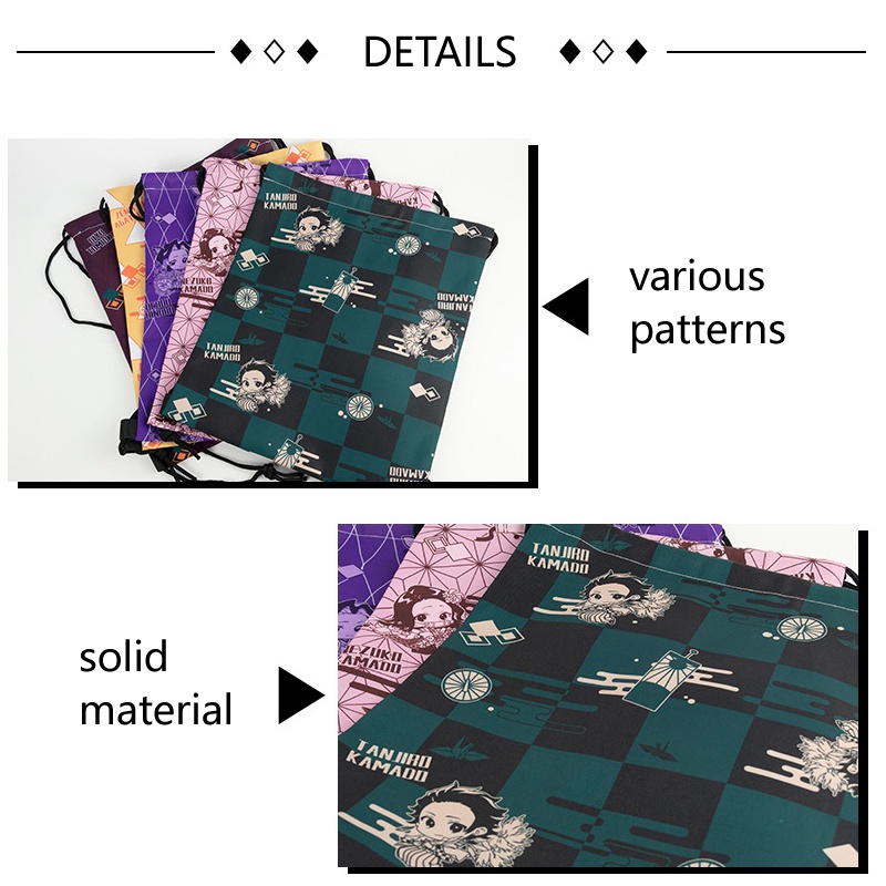 Túi dây rút in hình anime Demon Slayer Kimetsu No Yaiba Kamado Tanjirou Nezuko