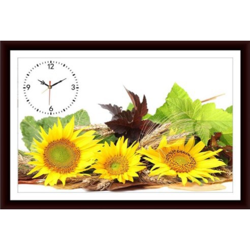 tranh đính đá đồng hồ hoa hướng dương VS223 (65×44)