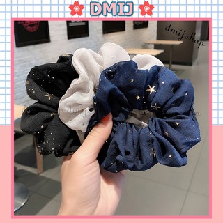 Cột tóc vải scrunchies đính sao dây buộc tóc scrunchies nhiều màu