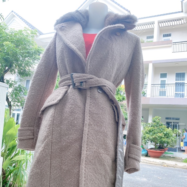 Áo khoát dạ dáng dài màu kem combo 5