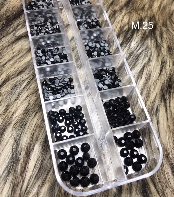 Đá chân keo cao cấp, khay 1440 viên, đá 7 màu, trắng đục, vàng trà