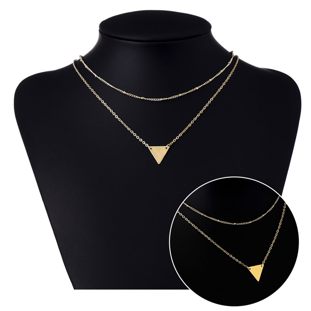 Dây chuyền hợp kim mạ vàng tam giác nhẹ nhàng tinh tế dành cho nữ