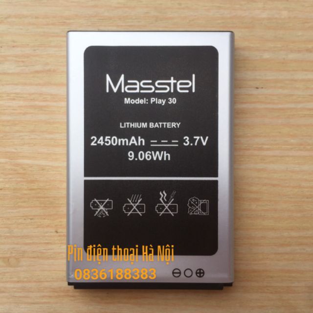 Pin Masstel Play 30 Chính hãng-Dung lượng 2450 mAh- Bảo hành 6 tháng