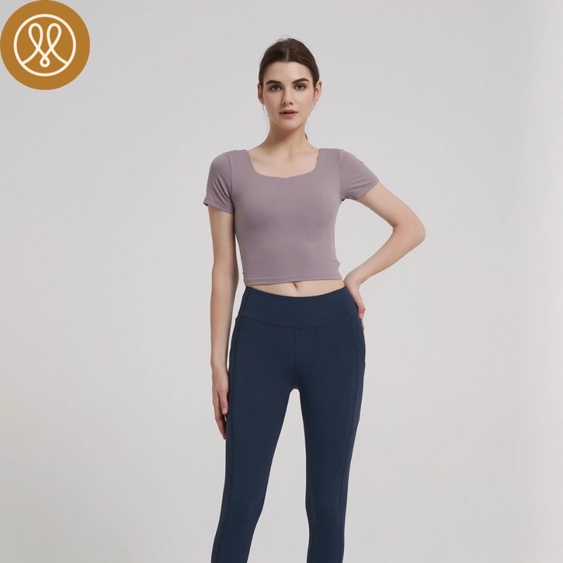 Áo thể thao cộc tay crop tập gym yoga MINA TOP | MEFIT
