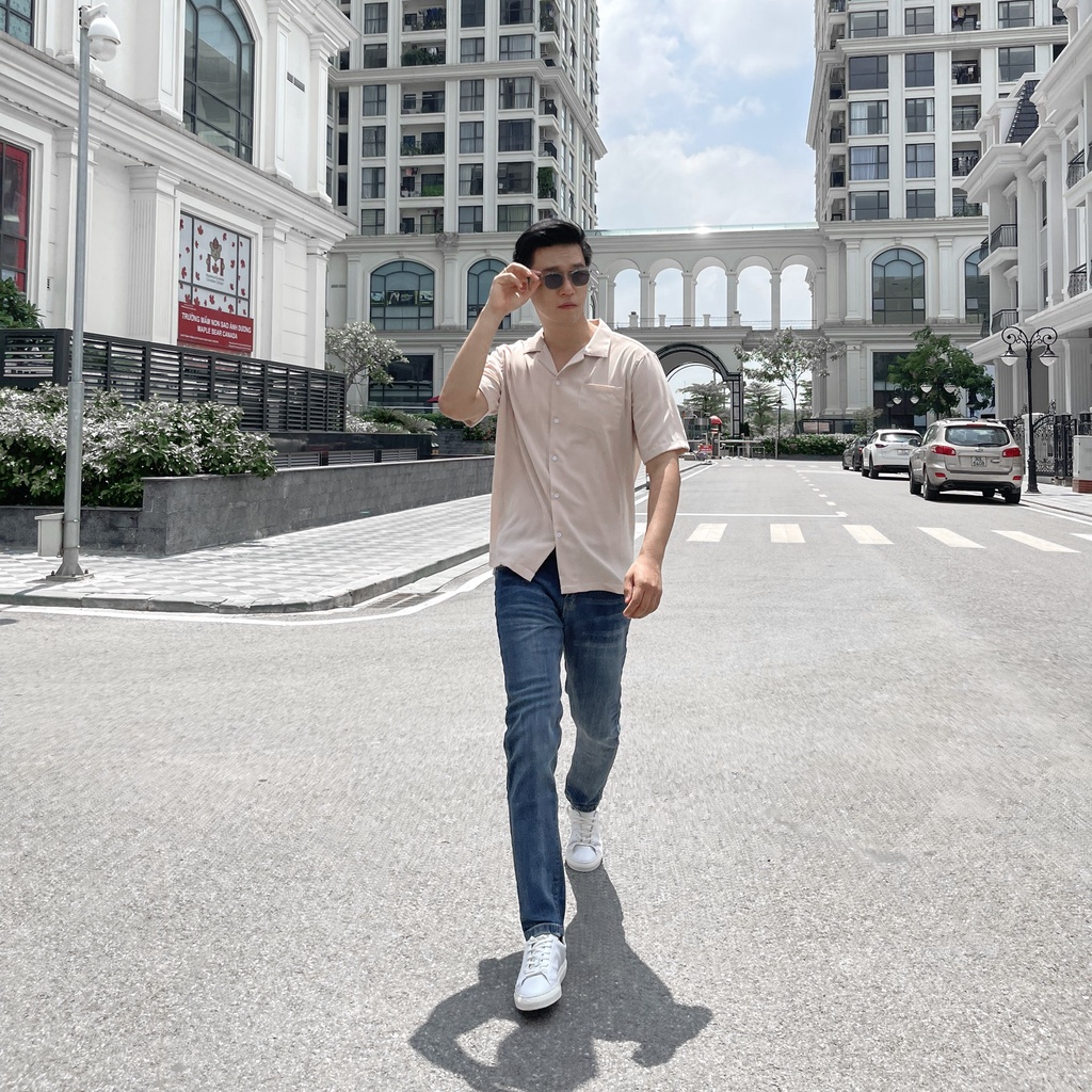 Quần jean nam ROWAY Fullbox, vải denim co giãn nhẹ, form skinny | Jean xanh trơn