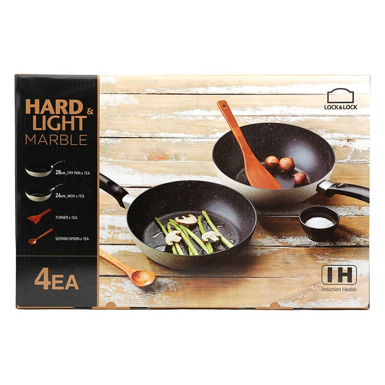 Bộ 2 chảo Cookplus Hard & Light Lock&Lock LHB9265S4 (dùng được bếp từ) SALE 40%