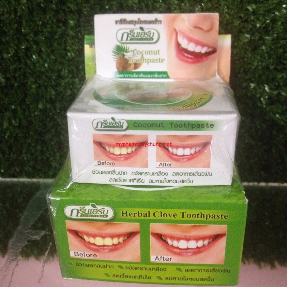 [Sỉ-Rẻ] Kem Tẩy Trắng Răng Thái Lan Green Herb hũ lớn tặng hũ nhỏ [Lẻ-Sỉ]