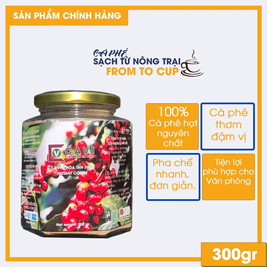 Cà phê hòa tan 3in1 CAVI-300gr